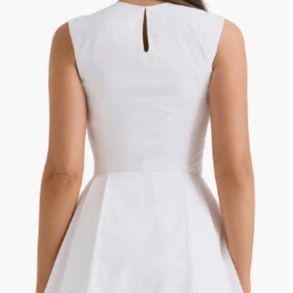 House of CB Claretta White Pleated Cotton Mini Dress - Picture 5 of 8